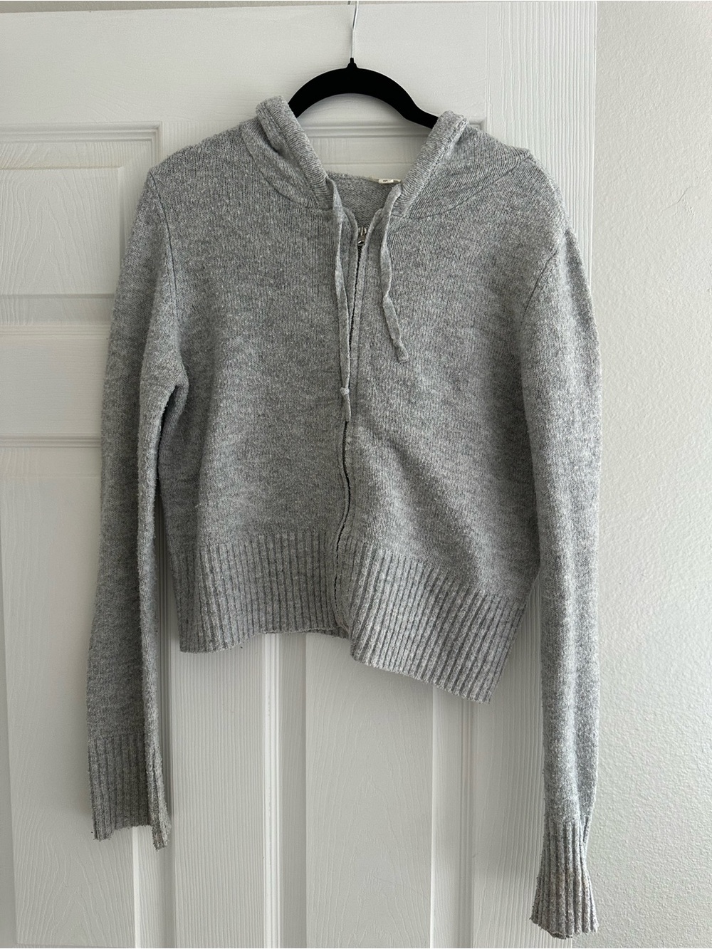 Garage Gray Zip-Up Hooded Women's Sweater